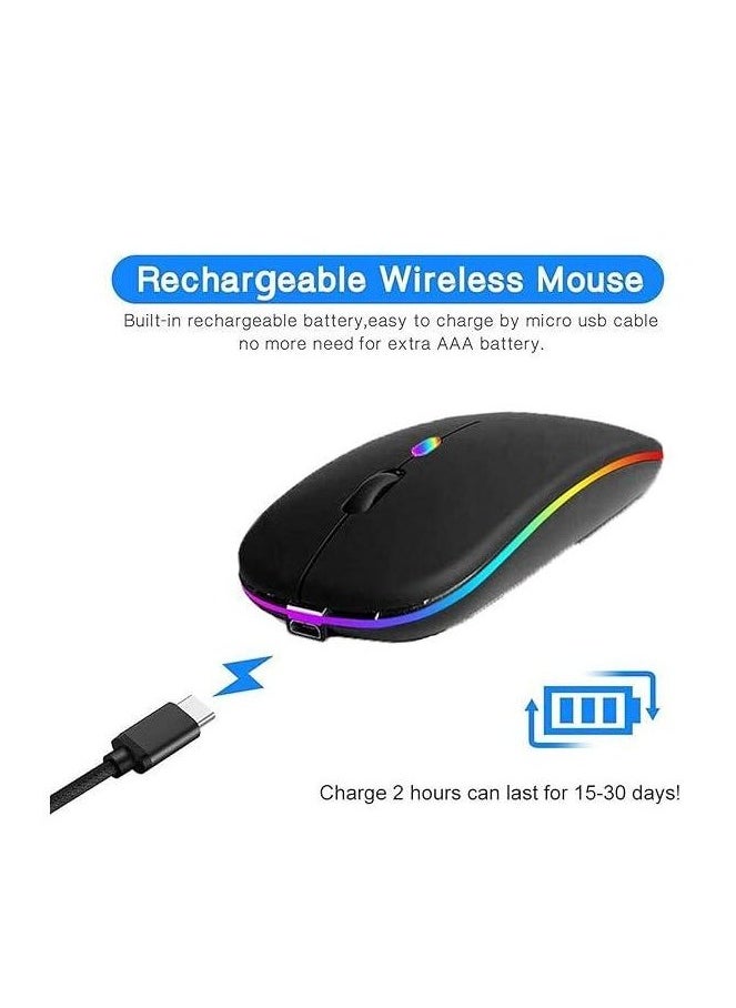 Zero Mouse Rechargeable LED Bluetooth Wireless with USB Receiver for PC and Laptop  - Image 1