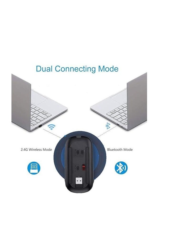 Zero Mouse Rechargeable LED Bluetooth Wireless with USB Receiver for PC and Laptop  - Image 3