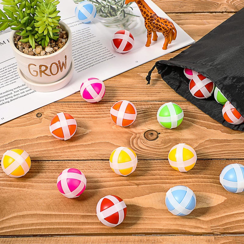 Skylety 30 Pieces Sticky Balls for Fabric Dart Board for Kids, Dart Hook and Loop Balls with Storage Bag, Safe Darts Game Accessories for Adults and Kids Indoor Outdoor Party Games, 6 Colors - Image 5