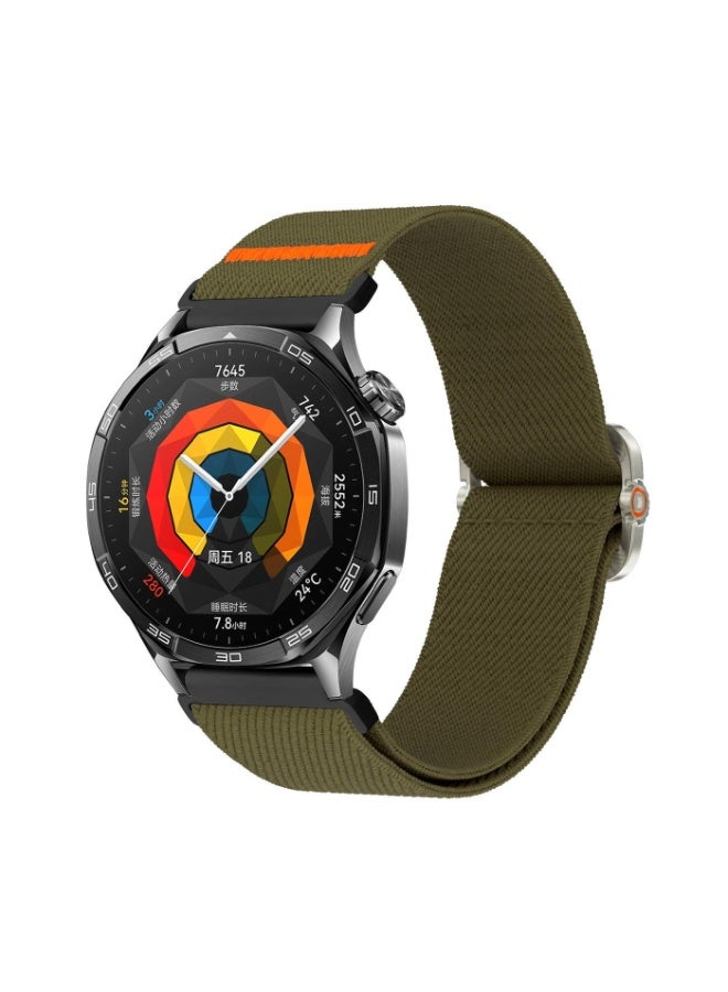 22mm Universal Mechanical Drip Elastic Nylon Watch Band (Dark Army Green) - Image 1