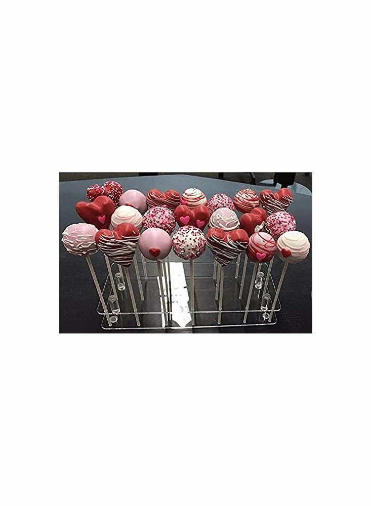 Y&D Cake Pop Display Stand, 21 Hole Clear Acrylic Lollipop Holder Weddings - Image 2