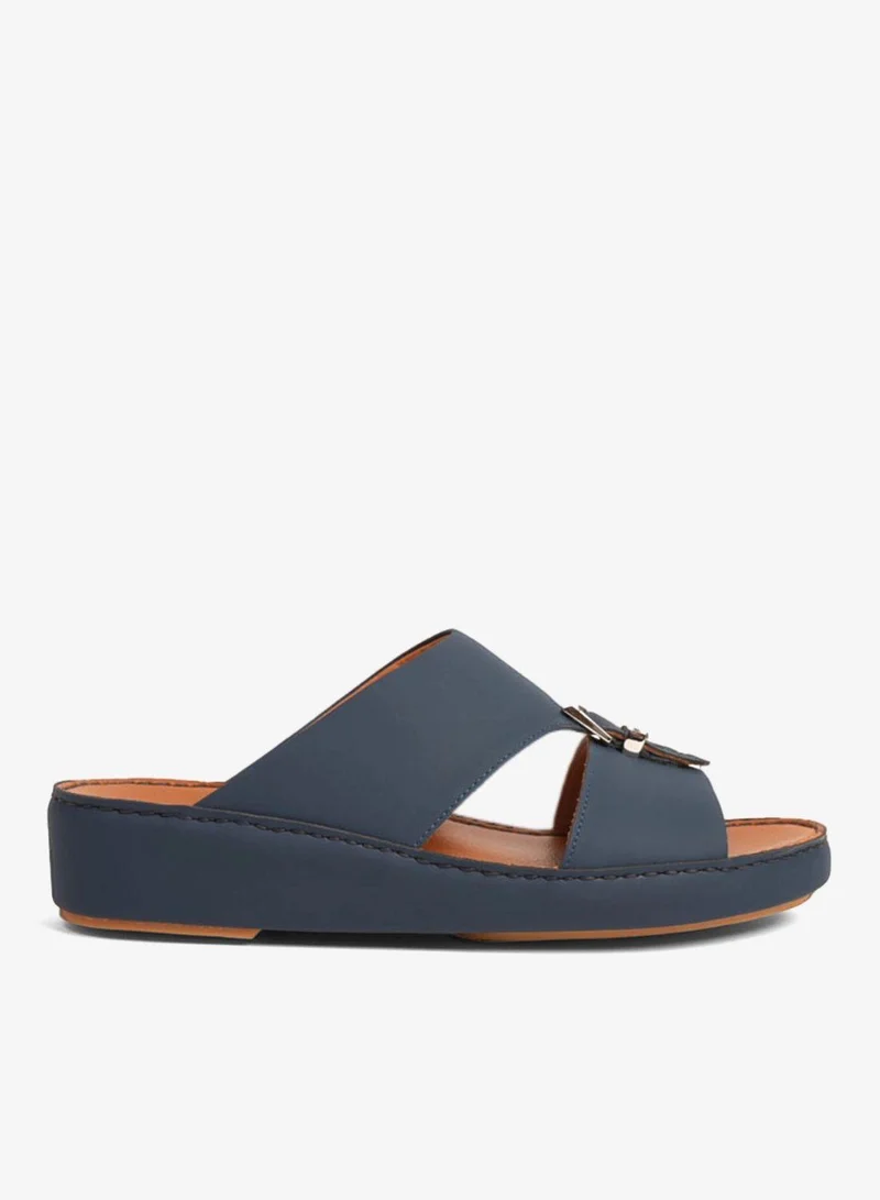 UOMO Cavalier UOMO CAVALIER EMBOSSED LEATHER HANDSTITCHED ARABIC SANDALS NAVY
