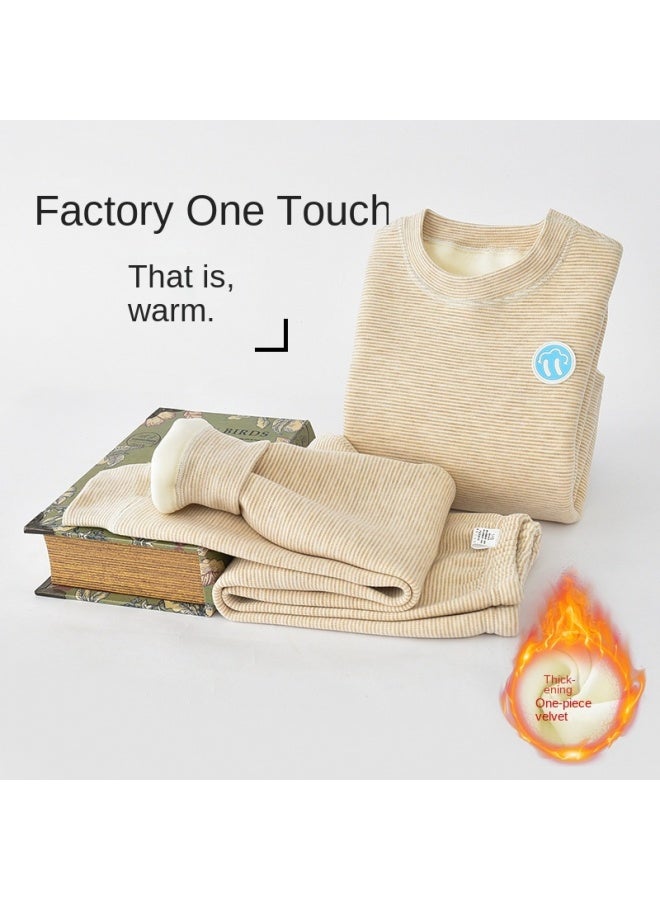 Thermal Underwear Set For Children, Fleece-lined And Thickened Autumn Clothes And Pants, Suitable For Boys And Girls, Plus-size Children, School Uniform Essential Inner Wear