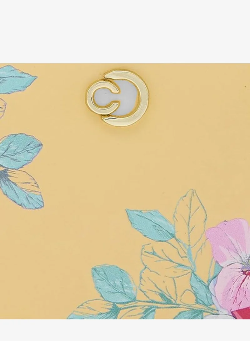 CAPRESE Caprese Shanaya Zip Around Wallet for Women| Large, Yellow | Multiple Card Slots with Stylish Print | Perfect for Carrying Daily Essentials