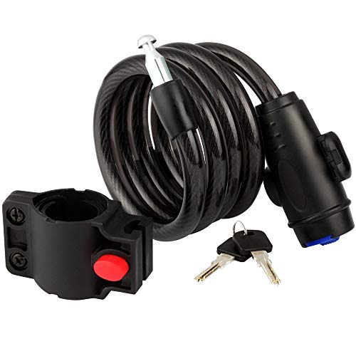 FASTPED ® Anti-Theft Steel Strong Wire Coil Cable Bicycle Motorcycle Security Lock with 2 Keys, 100cmX2mm (Black) Heavy Cycle Lock for Bicycle with Key Bike Lock Anti Theft Cycle Lock with Key - Image 4