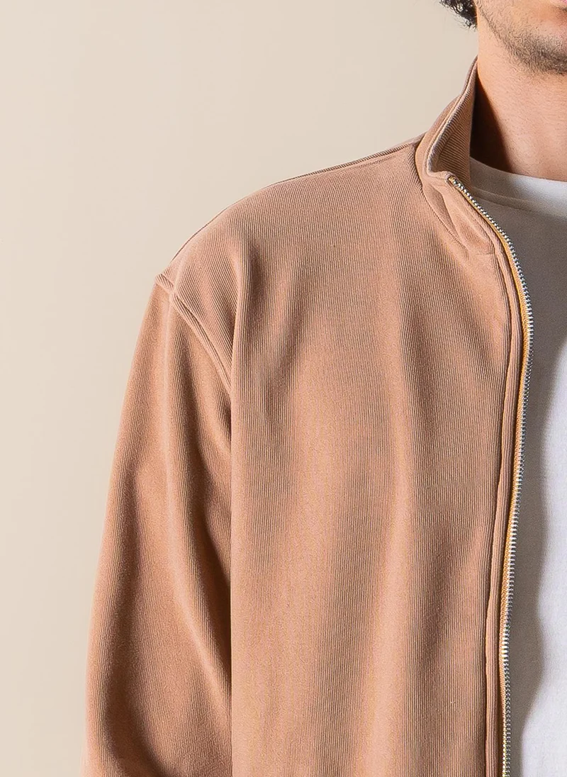 Shapes Brown SOFT ZIP-UP JACKET for Men | Best Price UAE