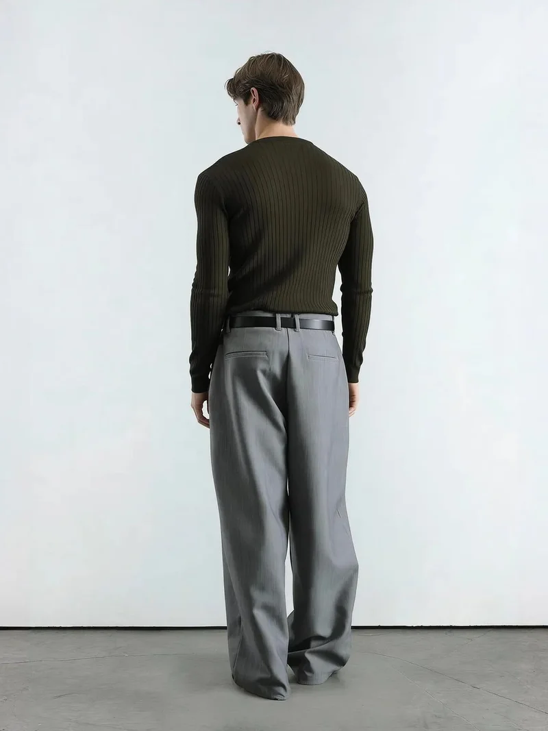 Giesto Khaki Green GIESTO Slim Fit Button Collar Long Sleeve T-Shirt for Men | Best Price UAE