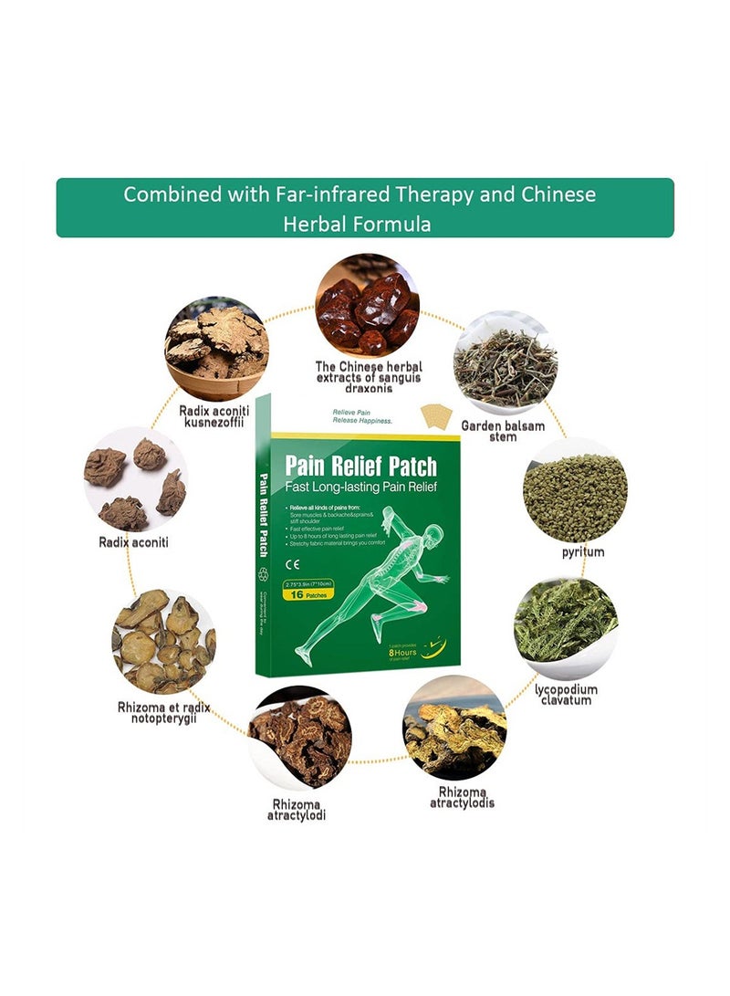 Excefore Pain Relieving Patch, Pain Relief Plaster, Long Lasting Effect Relief Knee Pain Backache Joint Muscle Cervical Vertebra Pain Relief Patch, 7 * 10cm/Sheet, 16 Patch/Box - Image 5