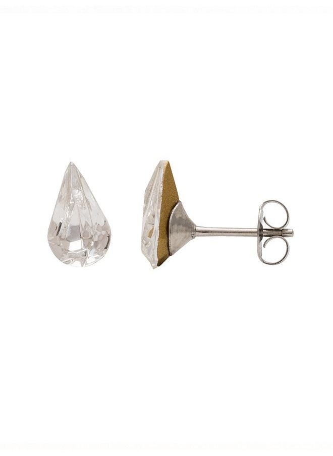 Studex - 10*6MM Crystal Allergy-Free Stainless Steel Ear Studs - Image 1