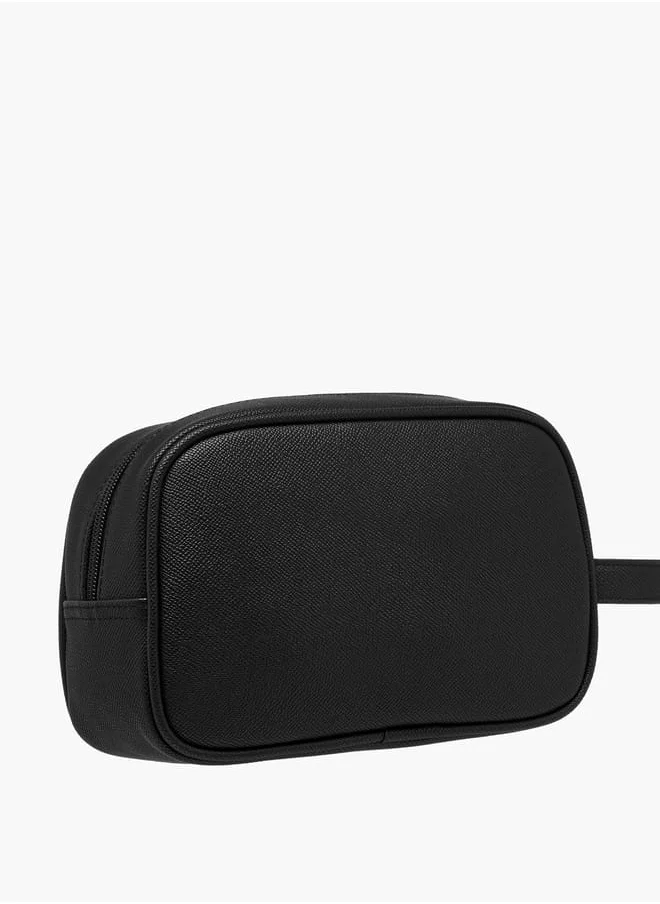 ال بي ال من شو اكسبرس Men Textured Pouch with Handle and Zip Closure