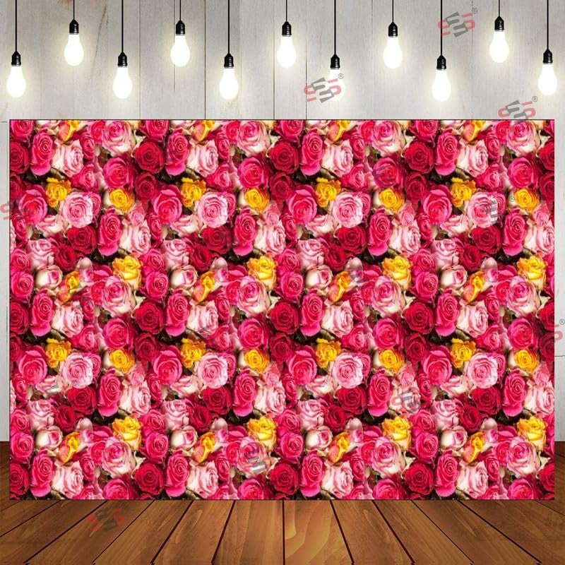 S2S قماش خلفية روز براى لتزيين البوجا التقليدي، قماش تزيين خلفية | قماش ستارة لجميع المهرجانات والفعاليات والمناسبات - (5 × 8 قدم) (روز براى) - Image 1