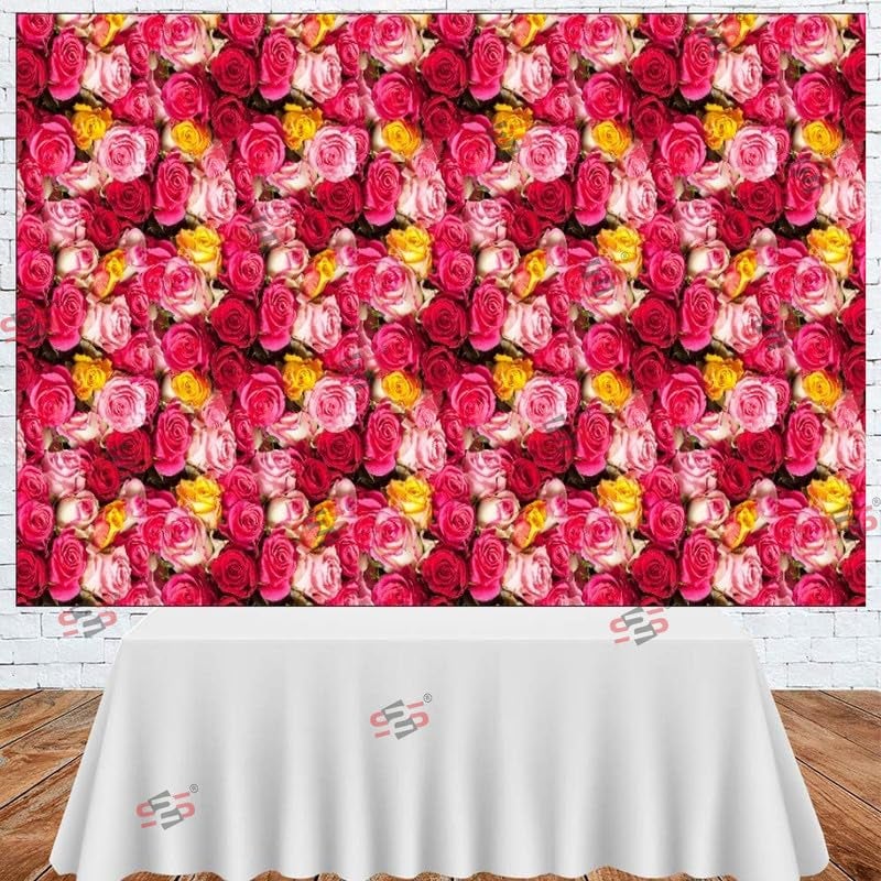 S2S قماش خلفية روز براى لتزيين البوجا التقليدي، قماش تزيين خلفية | قماش ستارة لجميع المهرجانات والفعاليات والمناسبات - (5 × 8 قدم) (روز براى) - Image 4