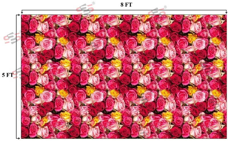 S2S قماش خلفية روز براى لتزيين البوجا التقليدي، قماش تزيين خلفية | قماش ستارة لجميع المهرجانات والفعاليات والمناسبات - (5 × 8 قدم) (روز براى) - Image 5