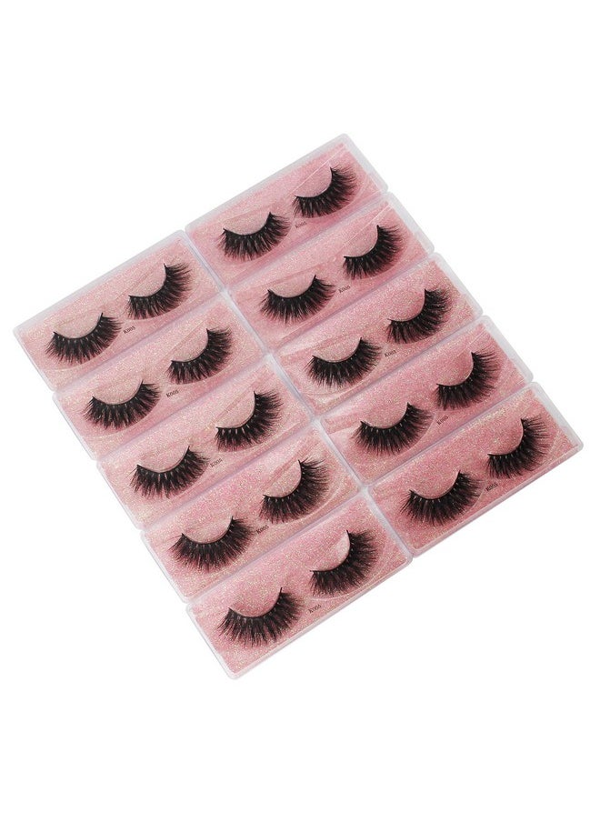 Vayator 10 Pairs 15 18Mm 3D Soft Mink False Eyelashes Handmade Wispy Fluffy Long Lashes Natural Eye Extension Makeup Kit K005 (K005)  - Image 4
