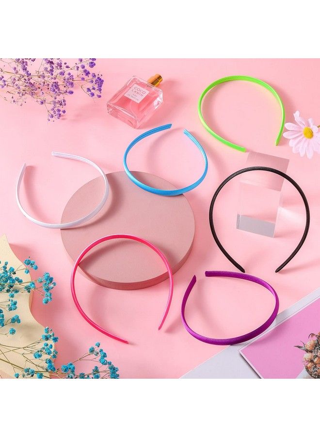 Headbands For Girlsdiy Satin Covered Girls Headbands1Cm Width Craft Headbands For Daily And Party(26Pcs Per Pack Each Color 1Pcs)