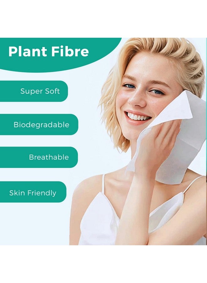 ONLYCARE Disposable Face Towel, Biodegradable Face Towels, 10" x 12" Super Thick Soft Facial Towels, 50 Count Face Towelettes Disposable for Sensitive Skin, Makeup Remover Dry Wipes, 1 Pack - Image 2