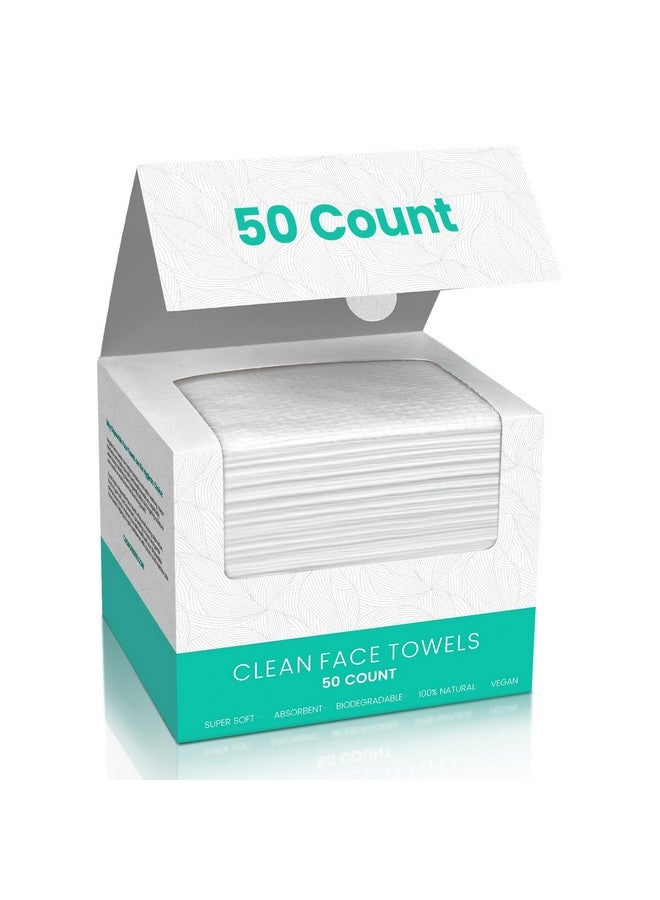 ONLYCARE Disposable Face Towel, Biodegradable Face Towels, 10" x 12" Super Thick Soft Facial Towels, 50 Count Face Towelettes Disposable for Sensitive Skin, Makeup Remover Dry Wipes, 1 Pack - Image 1