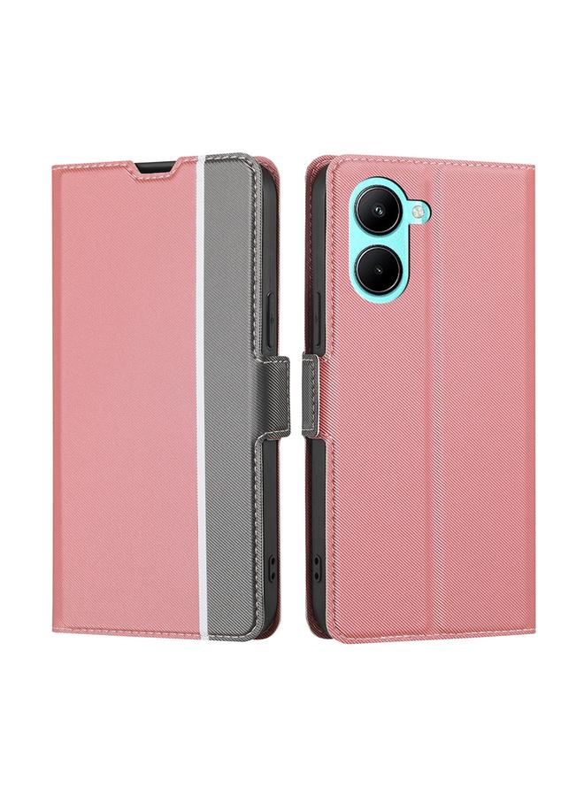 S-TOP Case For Realme C33 4G Twill Texture Side Buckle Leather Phone Case - Image 1