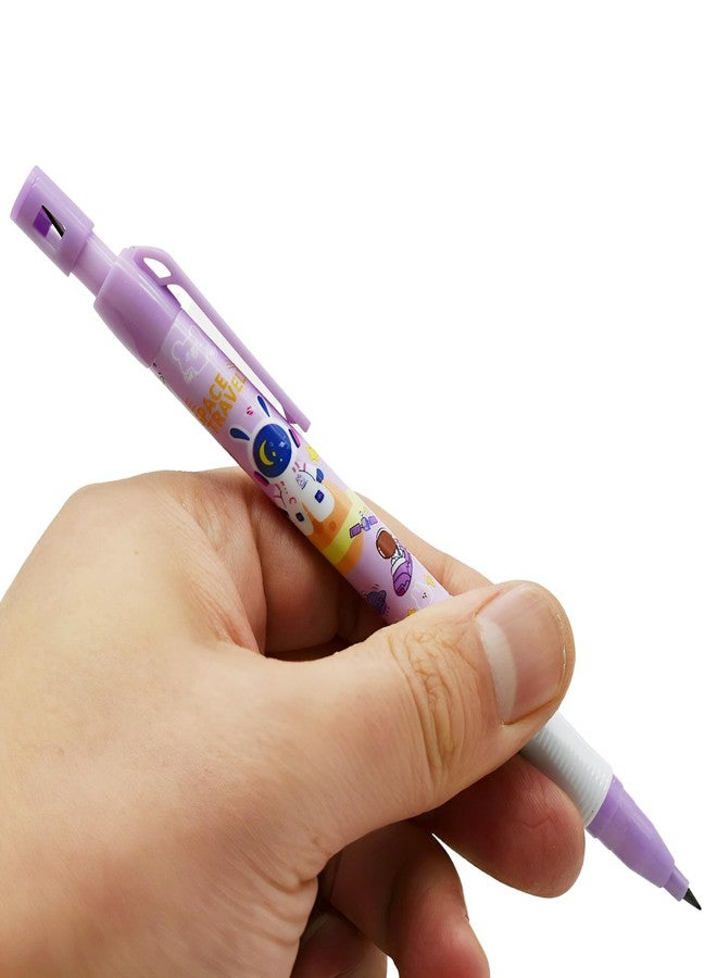 Maydahui 12 Pcs 2.0 mm 2B Space Rabbit and Bear Mechanical Pencil with Sharpener and 20 Pcs Thick Replaceable Lead Refills for Art Drawing Writing Sketching Shcool Classroom Supplies - Image 5