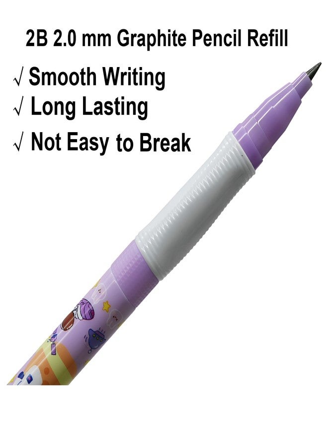Maydahui 12 Pcs 2.0 mm 2B Space Rabbit and Bear Mechanical Pencil with Sharpener and 20 Pcs Thick Replaceable Lead Refills for Art Drawing Writing Sketching Shcool Classroom Supplies - Image 3
