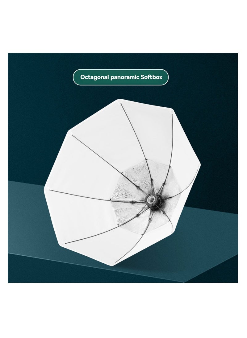 Kiboule - Professional Studio Octagonal Softbox Set 200W LED Tri-Colour Dimmer 360° Panoramic Fill Light Studio Indoor Fill Light 70*70cm Softbox+200W Bulb+2M Light Stand+Storage Bag - Image 1