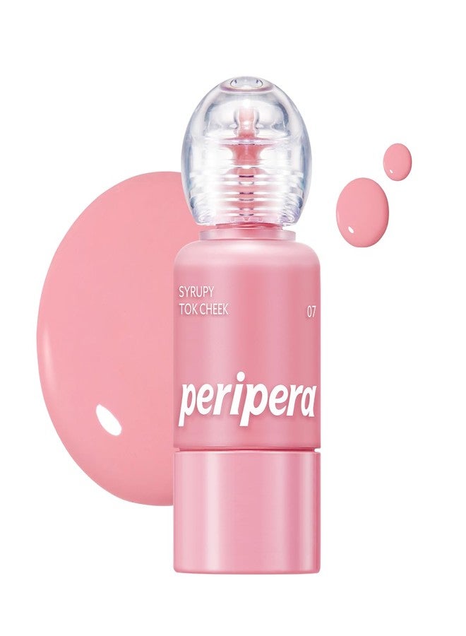 PERIPERA SYRUPY TOK CHEEK 5 Colors, Liquid Blush, Dewy Finish and Hydrates All day, Soft Velvet Texture Face Cheek Tint (07 AIRY PINK, One Size) - Image 1