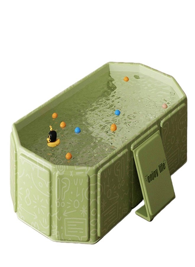 Houtclort Foldable Baby Bathtub, Collapsible tub for Kids, Small Bathtub for Bathing, Portable Bathtubs for SPA Tub, Easy Storage for Small Spaces, Effortless Folding Bathtubs (Green) - Image 1