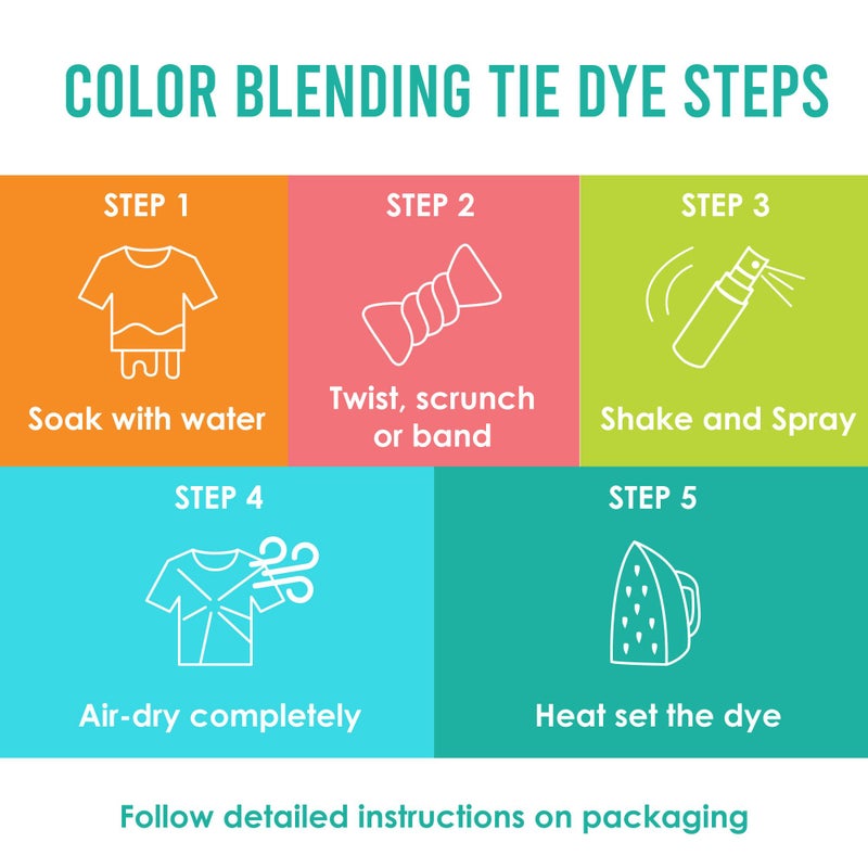 SEI S.E.I. Neon Tie Dye Kit, Fabric Dye Spray Set, Easy Clean Up, Easy Application, Spray Tie Dye Kit - 8 Pack of Colors - Image 4