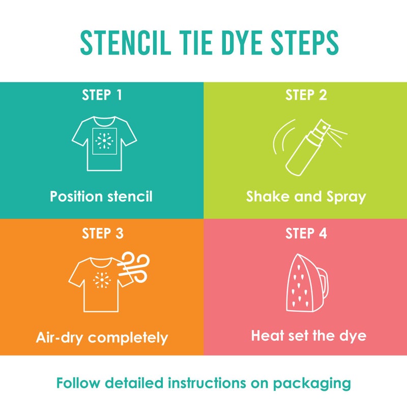 SEI S.E.I. Neon Tie Dye Kit, Fabric Dye Spray Set, Easy Clean Up, Easy Application, Spray Tie Dye Kit - 8 Pack of Colors - Image 5