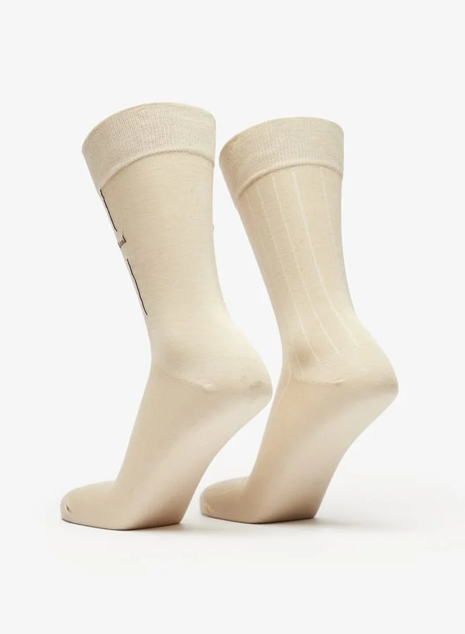 DUCHINI Men's Textured Crew Length Socks - Set of 2