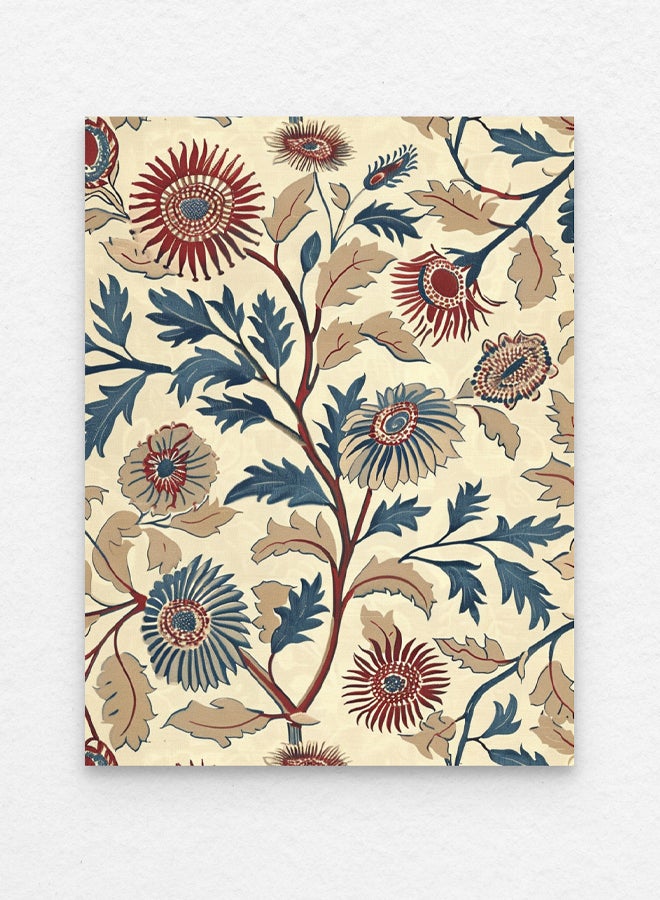 Art Decor Indian Block Printed Textile Art Red and Blue Framed Fine Art Wall Décor for Living Room Dining Room Cultural Spaces Bedrooms Gifting - Image 3