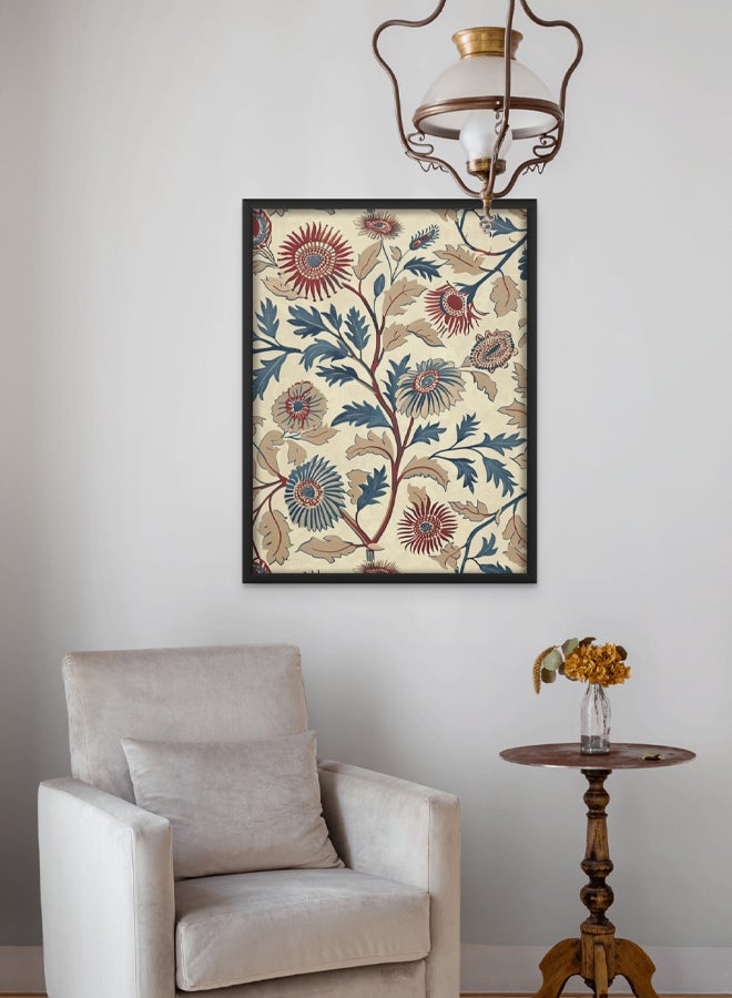 Art Decor Indian Block Printed Textile Art Red and Blue Framed Fine Art Wall Décor for Living Room Dining Room Cultural Spaces Bedrooms Gifting - Image 2
