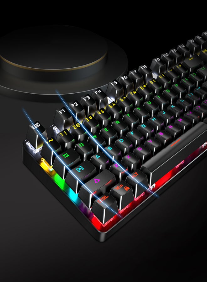 BAJEAL 87 Keys Mechanical Keyboard Wired Gaming Mechanical Keyboard with Mechanical Blue Switch RGB Light Effect Black - Image 2
