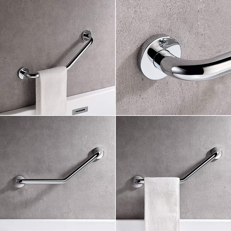 Ibergrif M34017 Bathroom Grab Bar Wall Mounted Shower Grab Handle Safety Support Rail Stainless Steel Handicap Grab Bars for Pregnant Elderly Injury Senior Assist Bath Handle40CM - Image 3