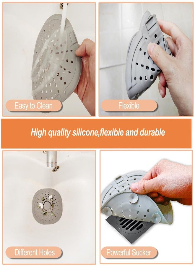 Bovinde Hair Drain Catcher,Square Drain Cover for Shower Strong Adhesion Silicone Hair Stopper with Suction Cup,Easy to Install Suit for Bathroom,Bathtub,Kitchen 2 Pack (White Black Upgrade Suctions) - Image 5