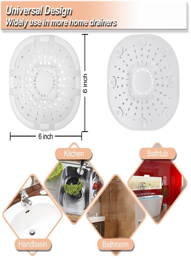 Bovinde Hair Drain Catcher,Square Drain Cover for Shower Strong Adhesion Silicone Hair Stopper with Suction Cup,Easy to Install Suit for Bathroom,Bathtub,Kitchen 2 Pack (White Black Upgrade Suctions) - Image 4