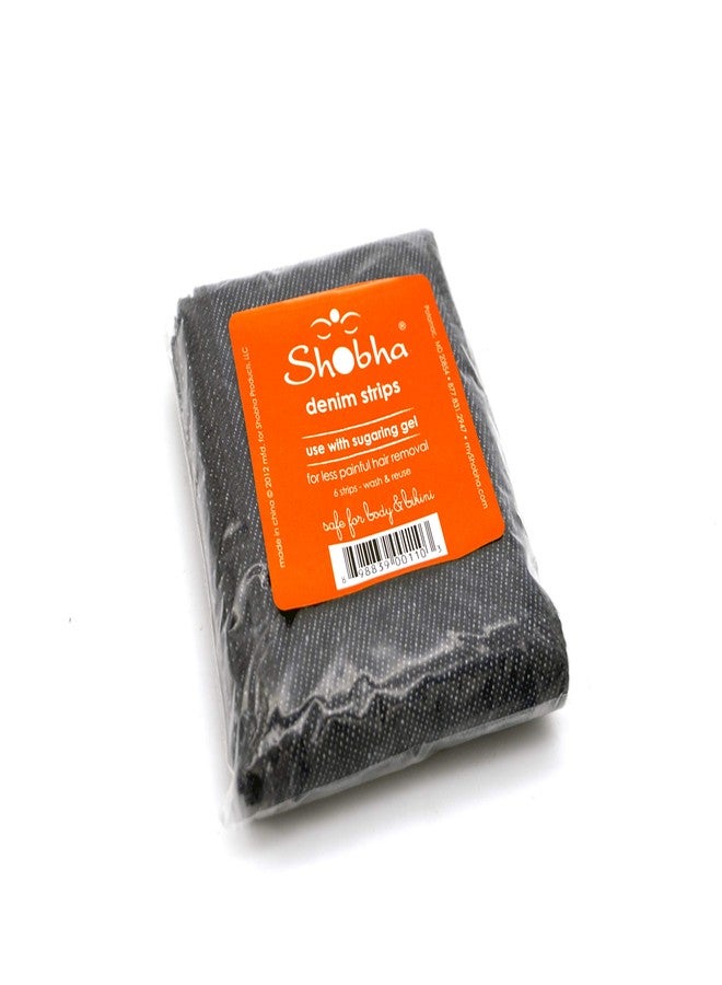Shobha Denim Strips - 6 Waxing Strips for Hair Removal - Reusable Wax Strips for Body and Bikini Hair - Cloth Strips for Sugar Waxing and Traditional Waxing - Image 2