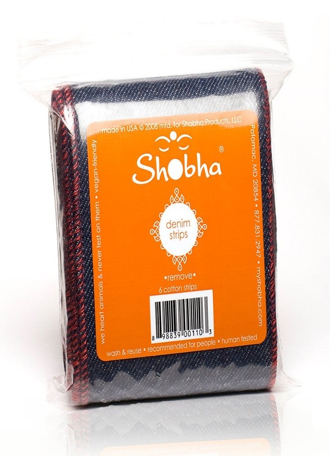 Shobha Denim Strips - 6 Waxing Strips for Hair Removal - Reusable Wax Strips for Body and Bikini Hair - Cloth Strips for Sugar Waxing and Traditional Waxing - Image 1