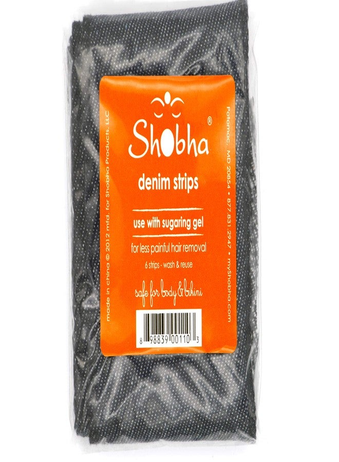Shobha Denim Strips - 6 Waxing Strips for Hair Removal - Reusable Wax Strips for Body and Bikini Hair - Cloth Strips for Sugar Waxing and Traditional Waxing - Image 3