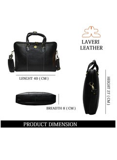 Laveri Original  Black Leather Laptop Messenger Bag For Laptop MacBook Up To 15.6 Inch  Padded Laptop Compartment|Office Bag - pzsku/Z98B936B414C90D6537C0Z/45/_/1649916705/752c2383-ae72-44f3-bdee-73793a423ea1