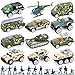 3 otters 62PCS Diecast Military Vehicles PlaysetsArmy Toy Vehicle Models Alloy Metal Vehicle with Army Men Truck Tank Helicopter Toys Military Combat Toys for Boy Girl Kid Birthday Gift Party Favor - Image 2