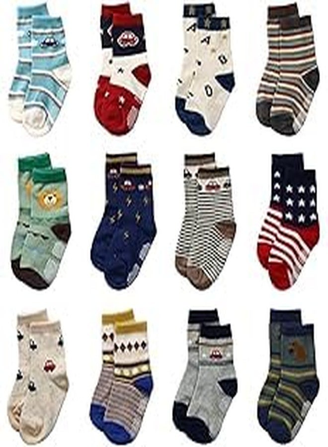 ASJAR Ramita Cotton Toddler Baby Boy Girl Non Slip Skid Ankle Socks Grips Crew Socks For 7-8 Years Infants Baby Children (Pack of 3, Multicolor) - Image 2