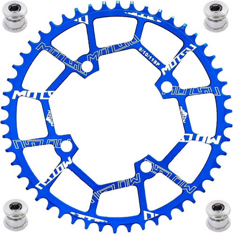 YBEKI Pro-Grade 104BCD Chainring (30-52T) CNC 7075-T6 Aluminum Narrow-Wide MTB/Road Round Oval Bike Chainwheel | Shimano/SRAM 8-11 Speed Compatible | 573MPa Strength(Black/Red/Blue) - Image 1