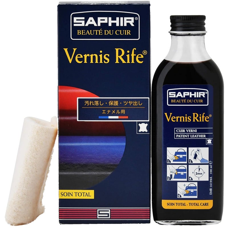 SAPHIR Vernis Rife - Patent Leather Cleaner - Shine, Clean and Protect against Cracking - Black - 100mL - Image 1