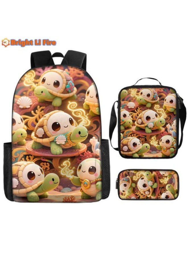 Bright Li Fire is a popular new interesting cartoon, fashionable and practical bag three-piece set (students, children, friends' outings, mountain climbing sports, etc. can be used) - 81 - Image 1