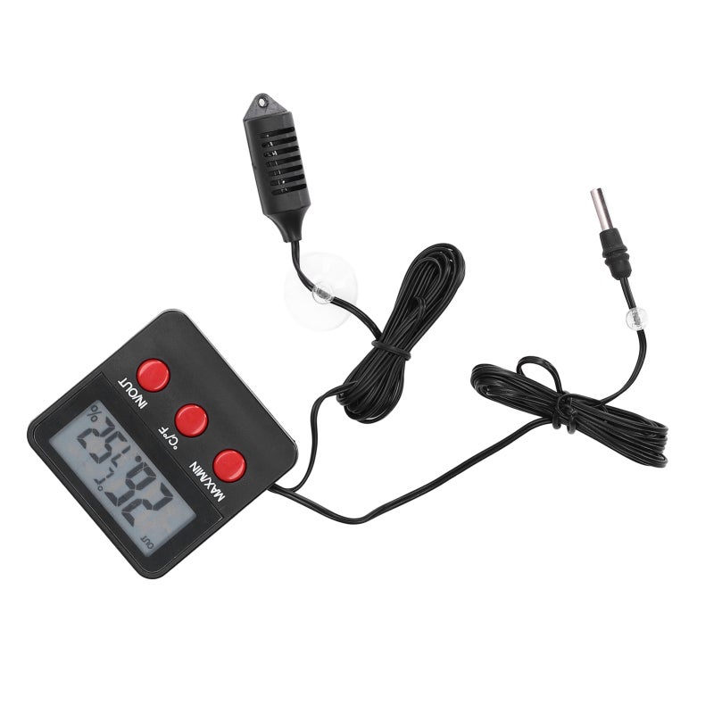 Temperature Humidity Monitor: Digital Screen Real-time Data - External Probe Enclosed Environment Measurement - High-accuracy Portable Device for Indoor Outdoor Environmental Testing - Image 4