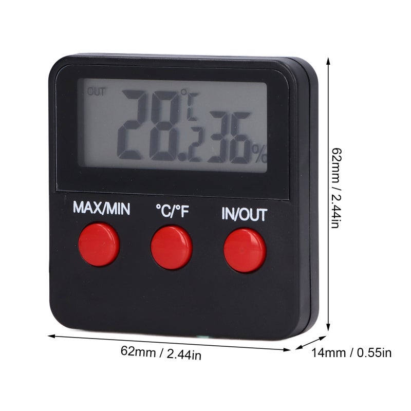 Temperature Humidity Monitor: Digital Screen Real-time Data - External Probe Enclosed Environment Measurement - High-accuracy Portable Device for Indoor Outdoor Environmental Testing - Image 5