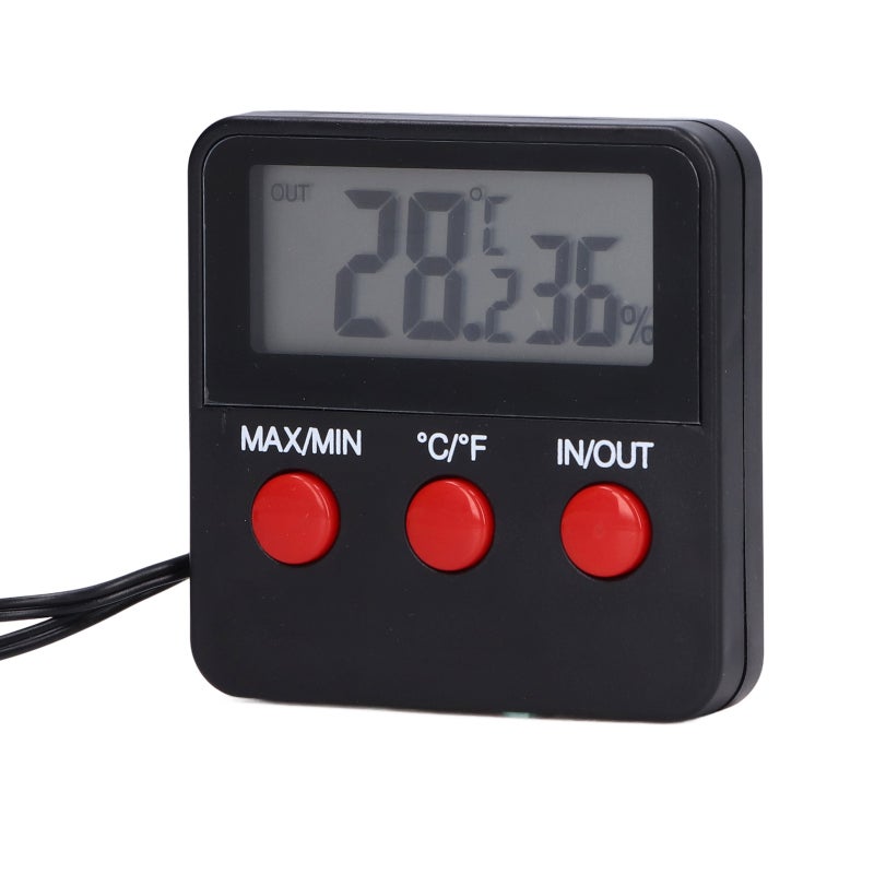 Temperature Humidity Monitor: Digital Screen Real-time Data - External Probe Enclosed Environment Measurement - High-accuracy Portable Device for Indoor Outdoor Environmental Testing - Image 3