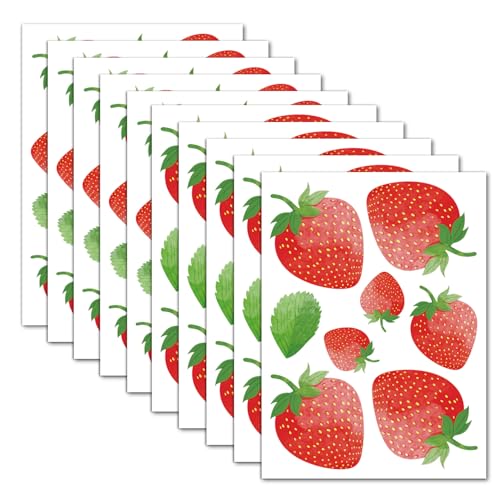 AOWDIAO 80 Pcs Strawberry Wall Decals – Peel and Stick for Bedroom, Kitchen, Bathroom & Nursery – Cute Strawberry Decor for Home & Party - Image 1