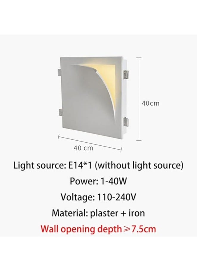 عام مصباح جداري مدمج بدون إطار بطراز مينيماليست، مصباح جداري من الجبس، مصباح فلاش عتيقة مع سدادة E14، مناسب للممر، العلية، الممرات، المقاهي، مصباح سقف، مصباح جداري. - Image 2